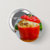 Gebackene Paprikaschoten mit Fleischsoße und Käse Button (Vorne & Hinten)