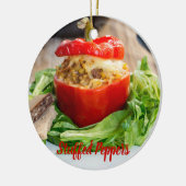 Gebackene Paprikaschoten mit Fleischsoße und Käse Keramik Ornament (Links)
