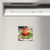 Gebackene Paprikaschoten mit Fleischsoße und Käse Magnet (In Situ (Geschirrspüler))