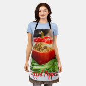 Gebackene Paprikaschoten mit Fleischsoße und Käse Schürze (Getragen)