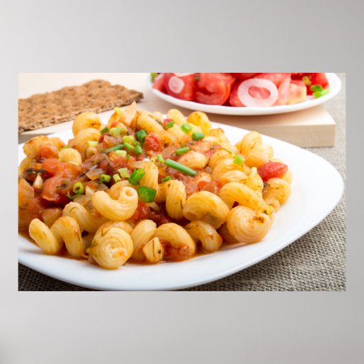 Gebackene Pasta cavatappi mit Gemüsesoße Poster (Vorne)