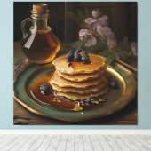 Gebackene Pfannkuchen auf einer bestechenden Platt Leinwanddruck (Insitu (Holzboden))