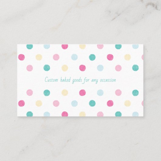 Gebackene Waren Spaß farbenfrohe Punktmuster Custo Visitenkarte (Rückseite)
