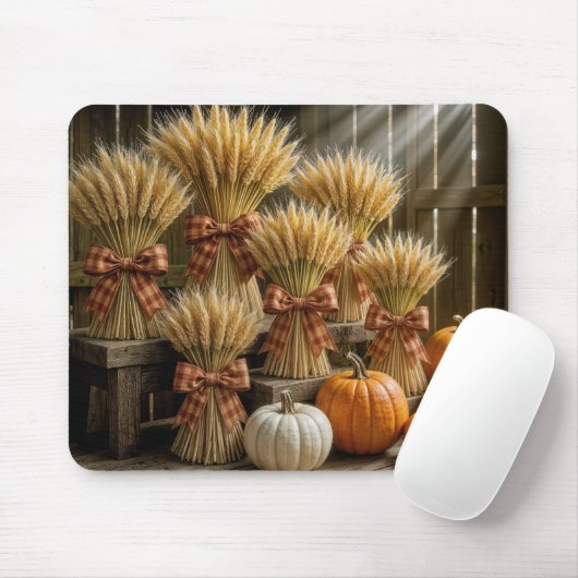 Gebackene Weizenschalen im Stall mit Pumpkins Mousepad (Mit Mouse)
