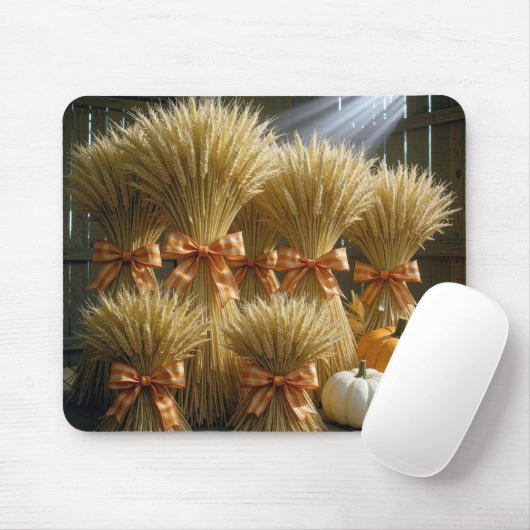 Gebackene Weizenschalen im Stall mit Pumpkins Mousepad (Mit Mouse)