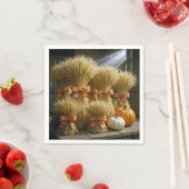 Gebackene Weizenschalen im Stall mit Pumpkins Serviette (Beispiel)