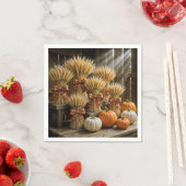 Gebackene Weizenschalen im Stall mit Pumpkins Serviette (Beispiel)