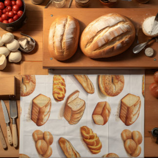 Gebackenes Brot Geschirrtuch