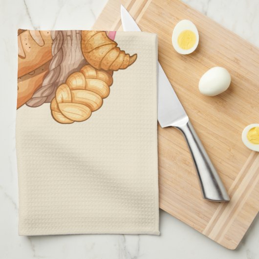 Gebackenes Brot und Brötchen, Backwaren Geschirrtuch (Viertel Falte)