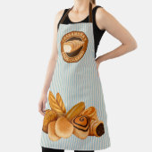 Gebackenes Feingebäck Brot Baker Logo Blaue Streif Schürze (InSitu)