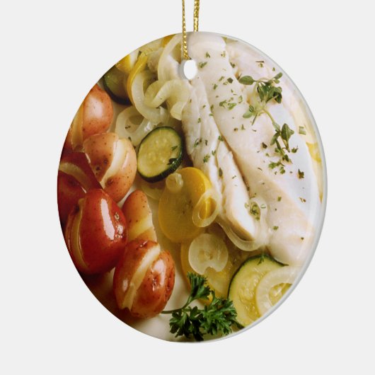Gebackenes Fischessen Keramik Ornament (Links)
