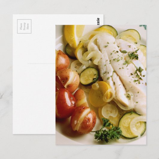 Gebackenes Fischessen Postkarte (Vorne/Hinten)
