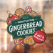 Gebackenes frisches Lebkuchen Weihnachten Fensteraufkleber (Blatt 2)