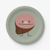 Gebackenes geräuchertes Schweinefleisch des Pappteller (Vorderseite)