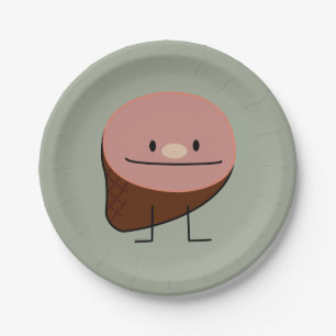 Gebackenes geräuchertes Schweinefleisch des Pappteller