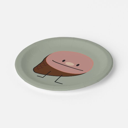 Gebackenes geräuchertes Schweinefleisch des Pappteller (Schrägansicht)