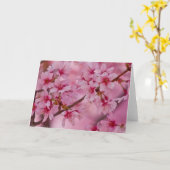 Gebadet in den rosa japanischen Kirschblüten Karte (Gelbe Blume)