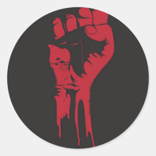 geballte Faust Runder Aufkleber