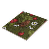 Gebärde und Erdbeeren auf dunkelgrün Fliese (Seite)