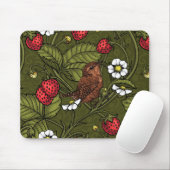 Gebärde und Erdbeeren auf dunkelgrün Mousepad (Mit Mouse)