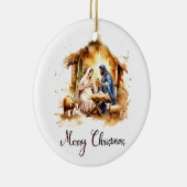 Gebärdene Geburt Frohe Weihnachten Keramik Ornament (Rechts)