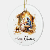 Gebärdene Geburt Frohe Weihnachten Keramik Ornament (Links)