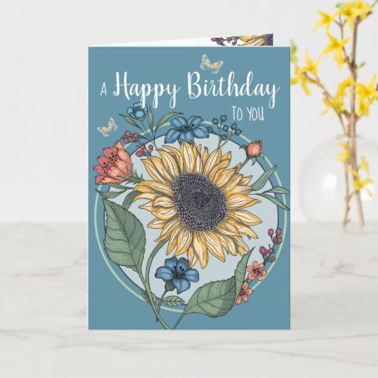 Gebärdene Sonnenblumenkarte Karte (Gelbe Blume)