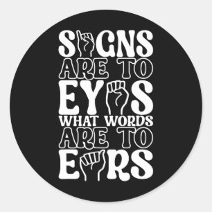 Gebärdenes Bewusstsein für die Gebärdensprache 12 Runder Aufkleber