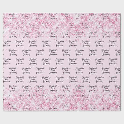 Gebärdenrosa Glitzer Geschenkpapier (Flach)