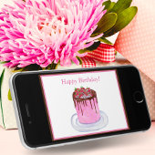 Gebärdenschokolade Wasserfarbe Erdbeeren Kuchen Karte