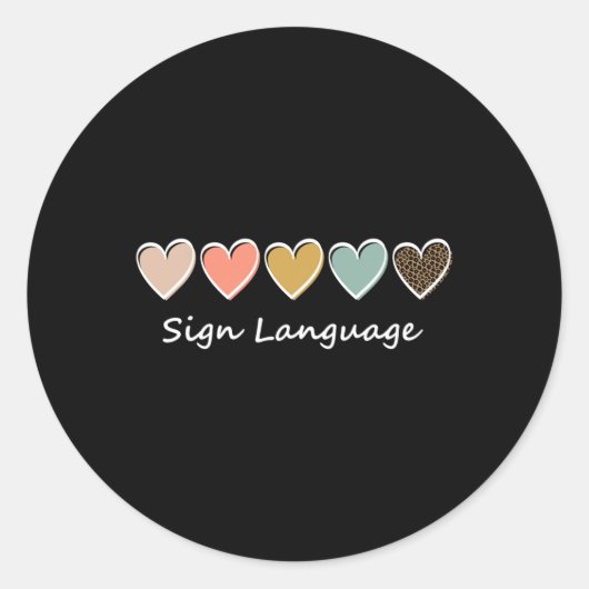 Gebärdensprachalphabet Amerikanisch Asl-Lehrer Geb Runder Aufkleber (Vorderseite)
