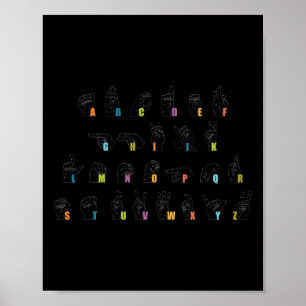 Gebärdensprachalphabet-Design Poster