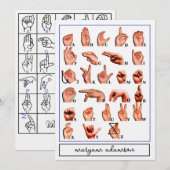 Gebärdensprachalphabet-Tafel, ASL-Karte Einladung (Vorne/Hinten)