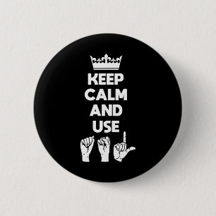 Gebärdensprachbewusstsein und Gehörlosenkultur ASL Button