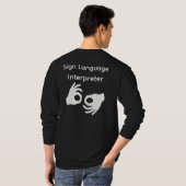 Gebärdensprachdolmetscher Langarm T-Shirt (Schwarz voll)