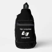 Gebärdensprachdolmetscher Schlinge Tasche Schwarz (Vorderseite)
