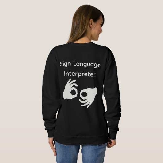 Gebärdensprachdolmetscherin Frau Schwarz Sweatshirt (Schwarz voll)