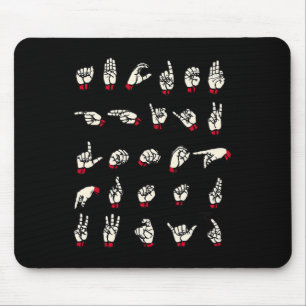 Gebärdensprache - Alphabet A bis Z ASL Deaf Awaren Mousepad