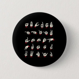 Gebärdensprache - Alphabet A bis Z ASL Gehörlosenb Button