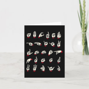 Gebärdensprache - Alphabet A bis Z ASL Gehörlosenb Karte