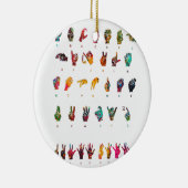 Gebärdensprache Alphabet Keramik Ornament (Rechts)