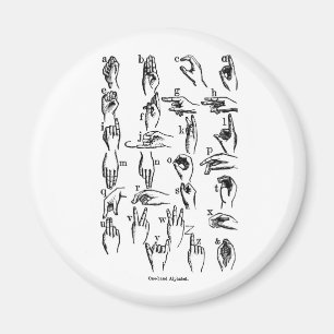 Gebärdensprache Alphabet Magnet