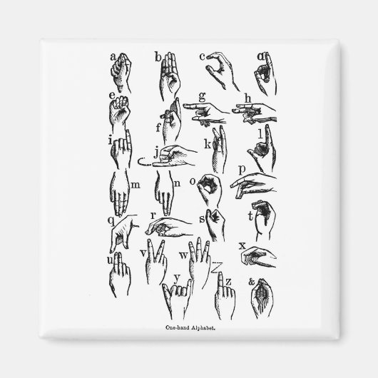 Gebärdensprache Alphabet Magnet (Vorne)