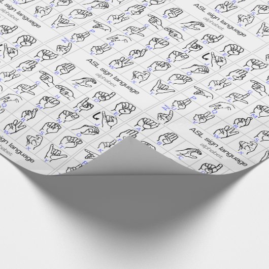 GEBÄRDENSPRACHE-ALPHABET-Packpapier Geschenkpapier (Ecke)