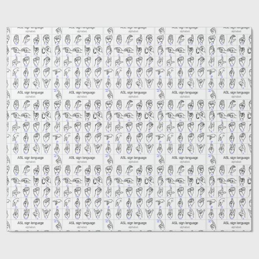 GEBÄRDENSPRACHE-ALPHABET-Packpapier Geschenkpapier (Flach)