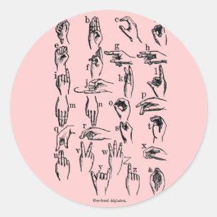 Gebärdensprache Alphabet Runder Aufkleber