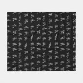 Gebärdensprache-Alphabet-//-Weiß auf schwarzem // Fleecedecke (Vorderseite (Horizontal))