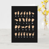 Gebärdensprache ASL Alphabet Deaf Geschenk Karte (Gelbe Blume)
