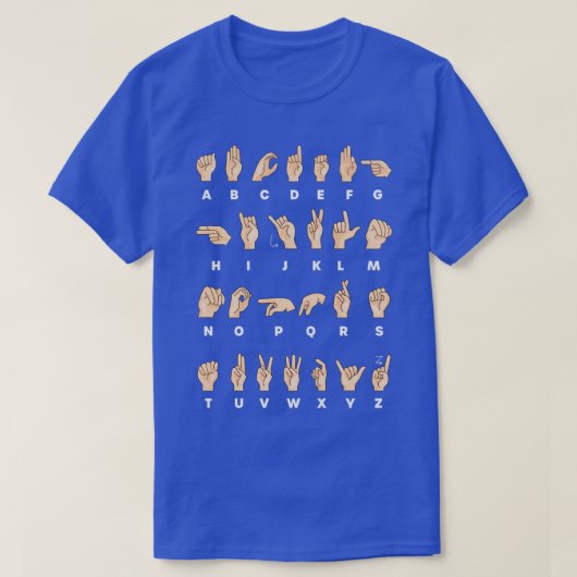 Gebärdensprache ASL Alphabet Deaf Geschenk T-Shirt (Design vorne)