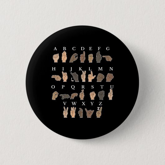 Gebärdensprache Asl Hand Gesture Taube Bewusstsein Button (Vorderseite)